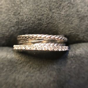 Authentic David Yurman Diamond Crossover Ring